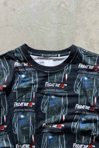 FRIDAY THE 13TH ALL PRINT MOVIE T-SHIRT / BLACK [SIZE: XL USED]
