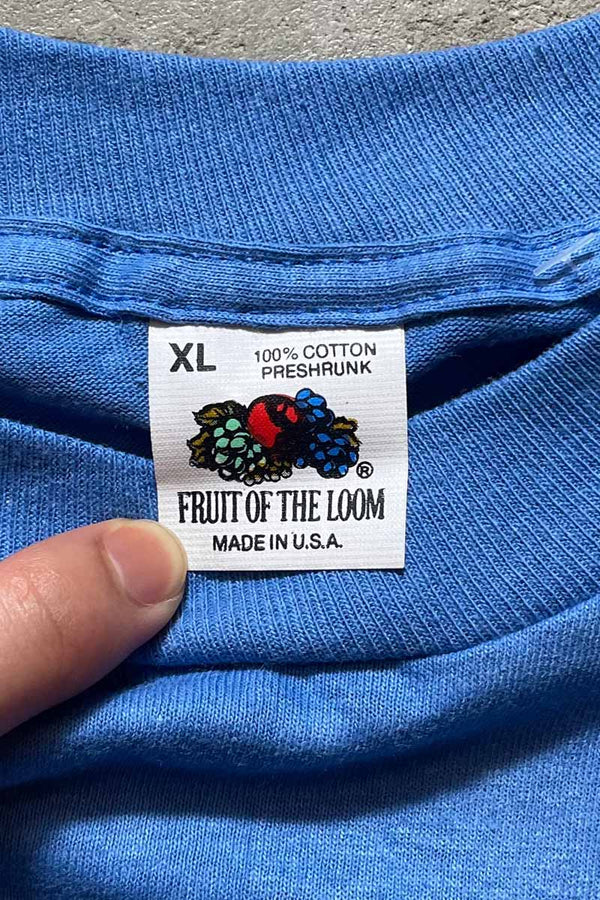 MADE IN USA 80'S S/S POCKET T-SHIRT / BLUE [SIZE: XL USED]