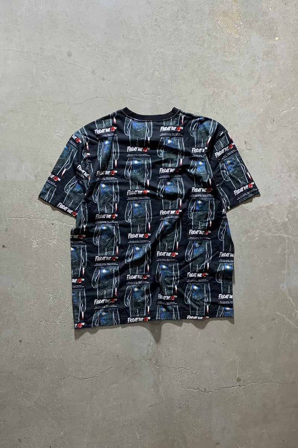FRIDAY THE 13TH ALL PRINT MOVIE T-SHIRT / BLACK [SIZE: XL USED]