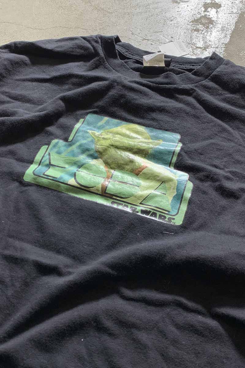 MADE IN MEXICO 90s-00s YODA PRINT MOVIE T-SHIRT / BLACK [SIZE: XL USED]