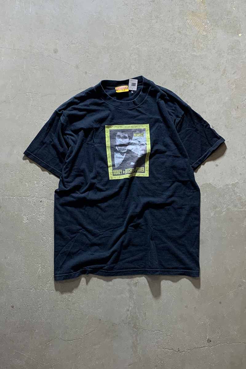 MADE IN USA 90'S SCARFACE PRINT MOVIE T-SHIRT / NAVY [SIZE: XL USED]
