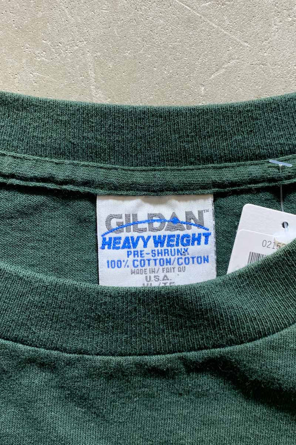 MADE IN USA 90-00'S BUZZED PRINT T-SHIRT/ GREEN [SIZE: XL USED]