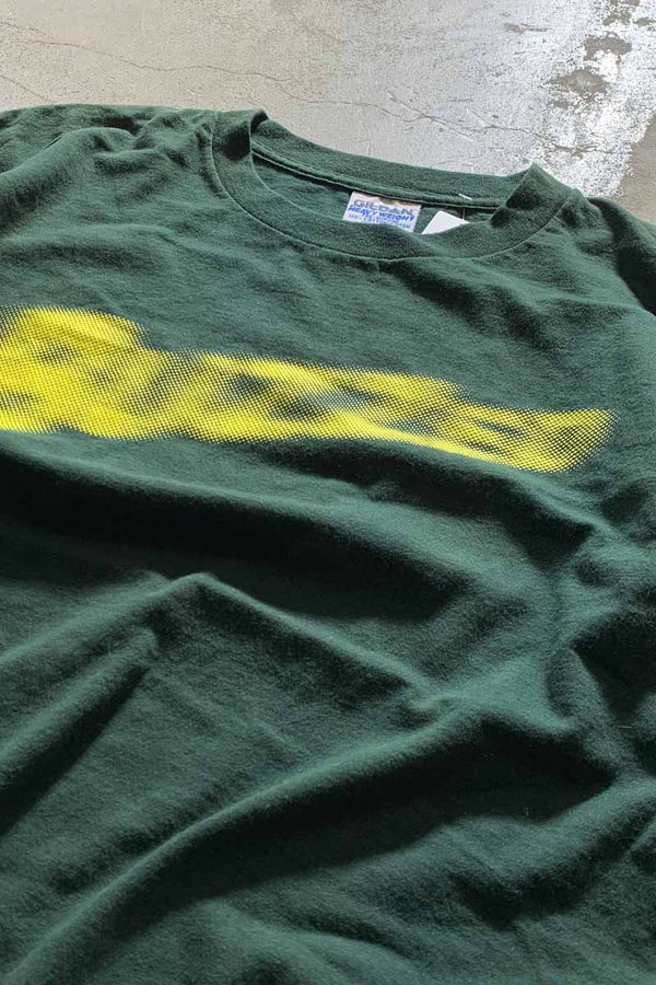 MADE IN USA 90-00'S BUZZED PRINT T-SHIRT/ GREEN [SIZE: XL USED]