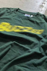 MADE IN USA 90-00'S BUZZED PRINT T-SHIRT/ GREEN [SIZE: XL USED]