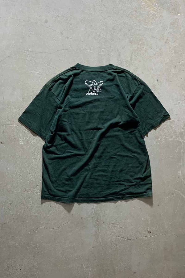 MADE IN USA 90-00'S BUZZED PRINT T-SHIRT/ GREEN [SIZE: XL USED]