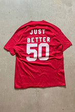 画像をギャラリービューアに読み込む, 80&#39;S JUST BETTER 50 S/S MESSAGE TEE SHIRT / RED / WHITE [SIZE: XL DEADASTOCK/NOS]
