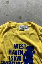 画像をギャラリービューアに読み込む, MADE IN PAKISTAN 90&#39;S WEST HEAVEN SHORELINE RUN T-SHIRT/ YELLOW [SIZE: XL USED]
