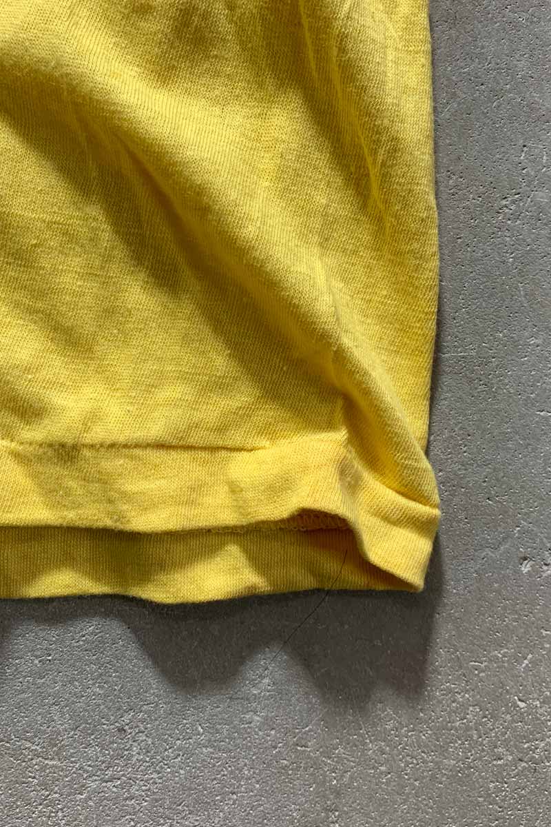 MADE IN PAKISTAN 90'S WEST HEAVEN SHORELINE RUN T-SHIRT/ YELLOW [SIZE: XL USED]