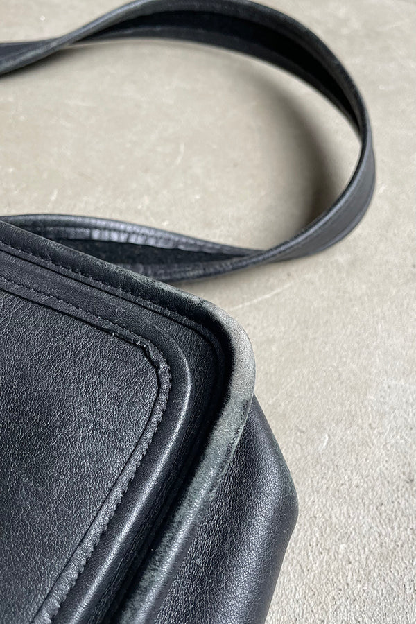90'S MEDIUM LEATHER SHOULDER BAG / BLACK [SIZE: ONE SIZE USED]