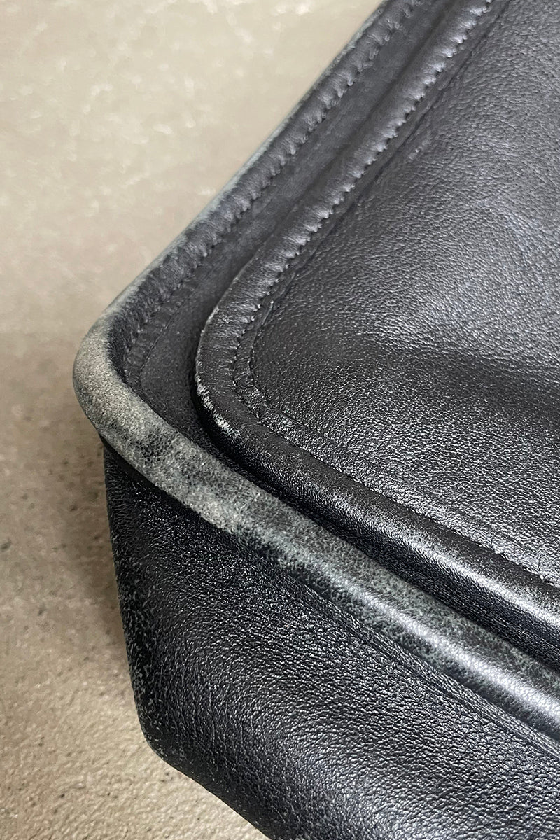 90'S MEDIUM LEATHER SHOULDER BAG / BLACK [SIZE: ONE SIZE USED]