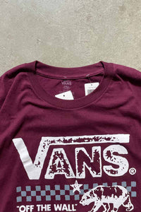 S/S LOGO PRINT T-SHIRT / WINE RED [SIZE: L DEADSTOCK/NOS]