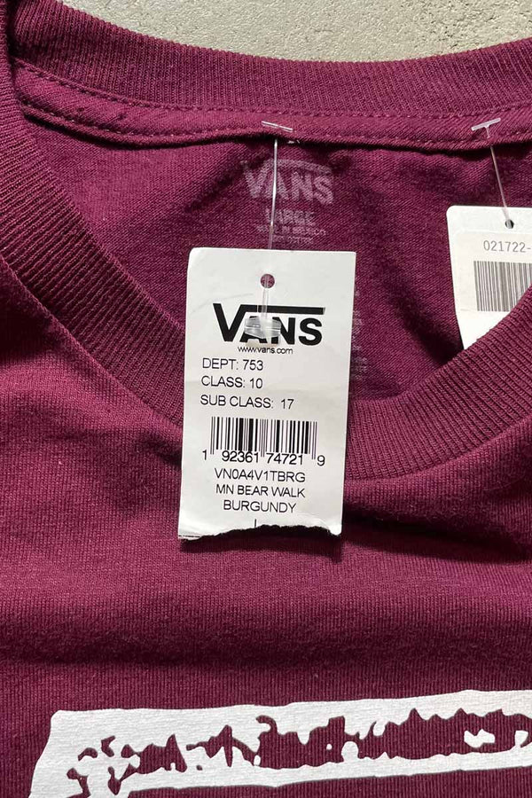 S/S LOGO PRINT T-SHIRT / WINE RED [SIZE: L DEADSTOCK/NOS]