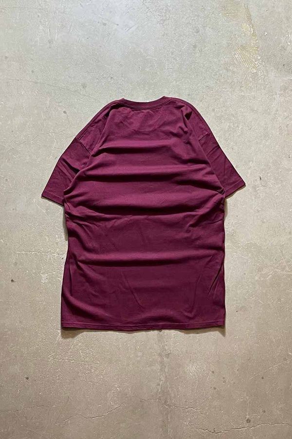 S/S LOGO PRINT T-SHIRT / WINE RED [SIZE: L DEADSTOCK/NOS]