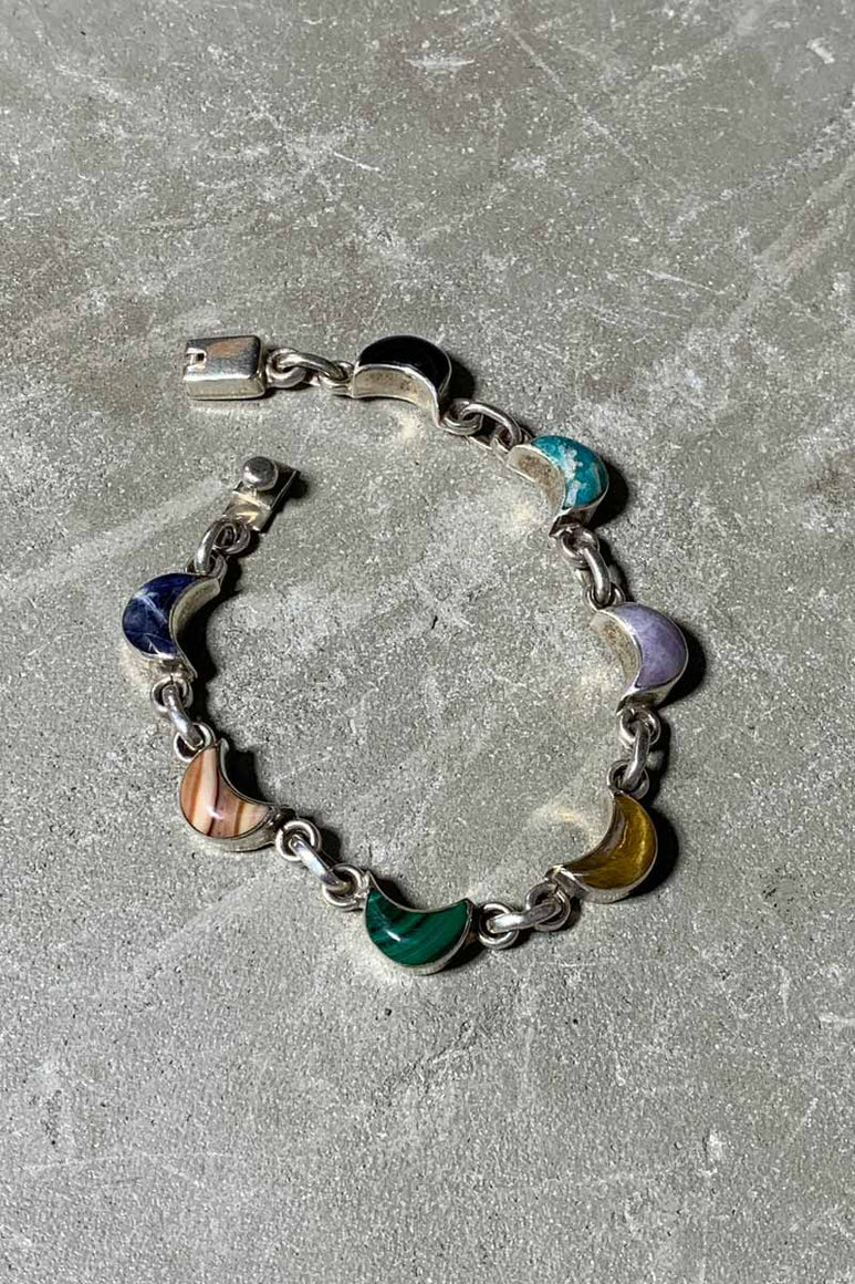 MADE IN MEXICO 925 SILVER BRACELET W/STONES [SIZE: ONE SIZE USED]