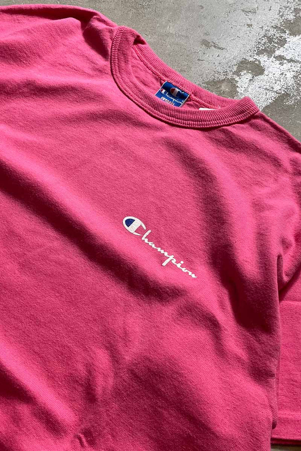 MADE IN USA 90'S S/S ONE POINT LOGO T-SHIRT / PINK [SIZE: XL USED]
