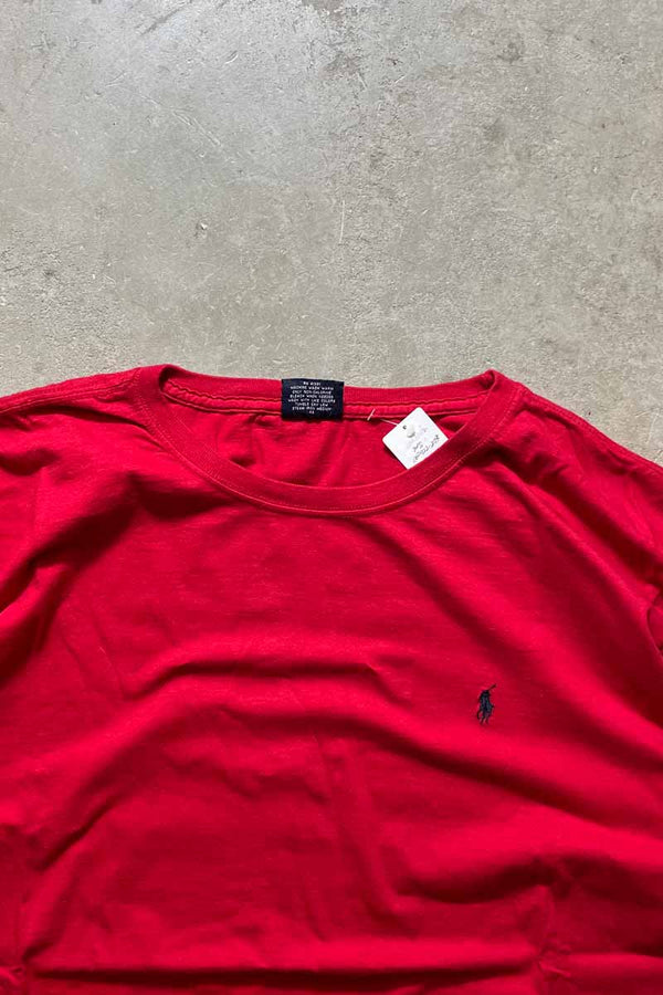 90'S S/S LOGO T-SHIRT / RED [SIZE: XL USED]