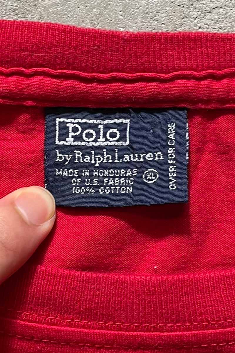 90'S S/S LOGO T-SHIRT / RED [SIZE: XL USED]
