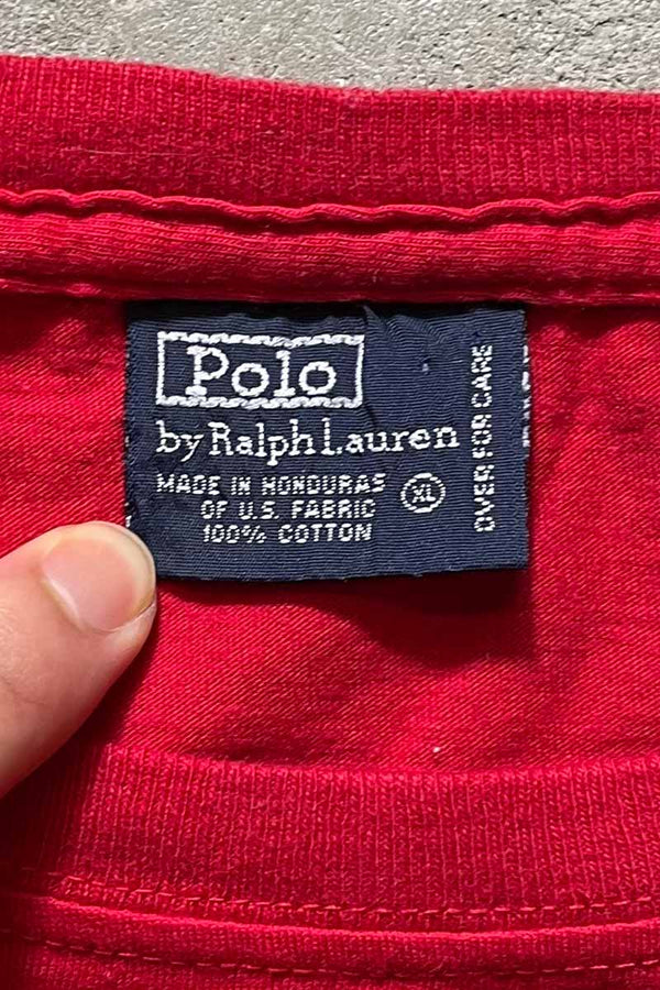 90'S S/S LOGO T-SHIRT / RED [SIZE: XL USED]