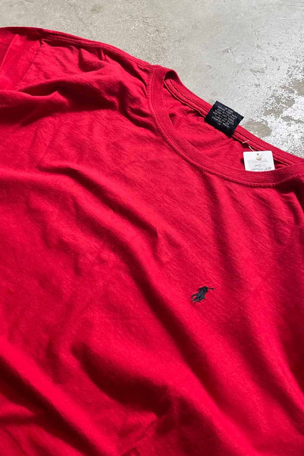 90'S S/S LOGO T-SHIRT / RED [SIZE: XL USED]