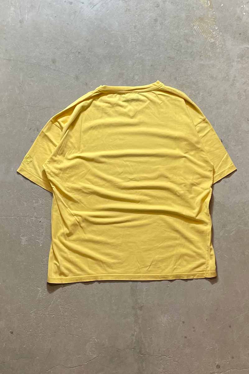 MADE IN ITALY 90'S V-NECK TEE SHIRT / YELLOW [SIZE: XL USED]