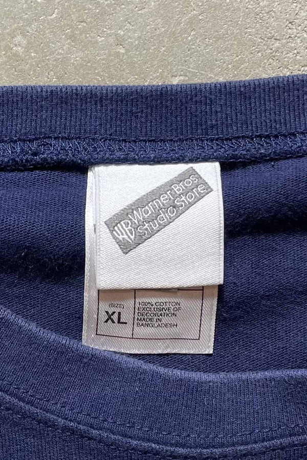 90'S S/S YOU FIX IT EMBROIDERY POCKET T-SHIRT / NAVY [SIZE: XL USED]