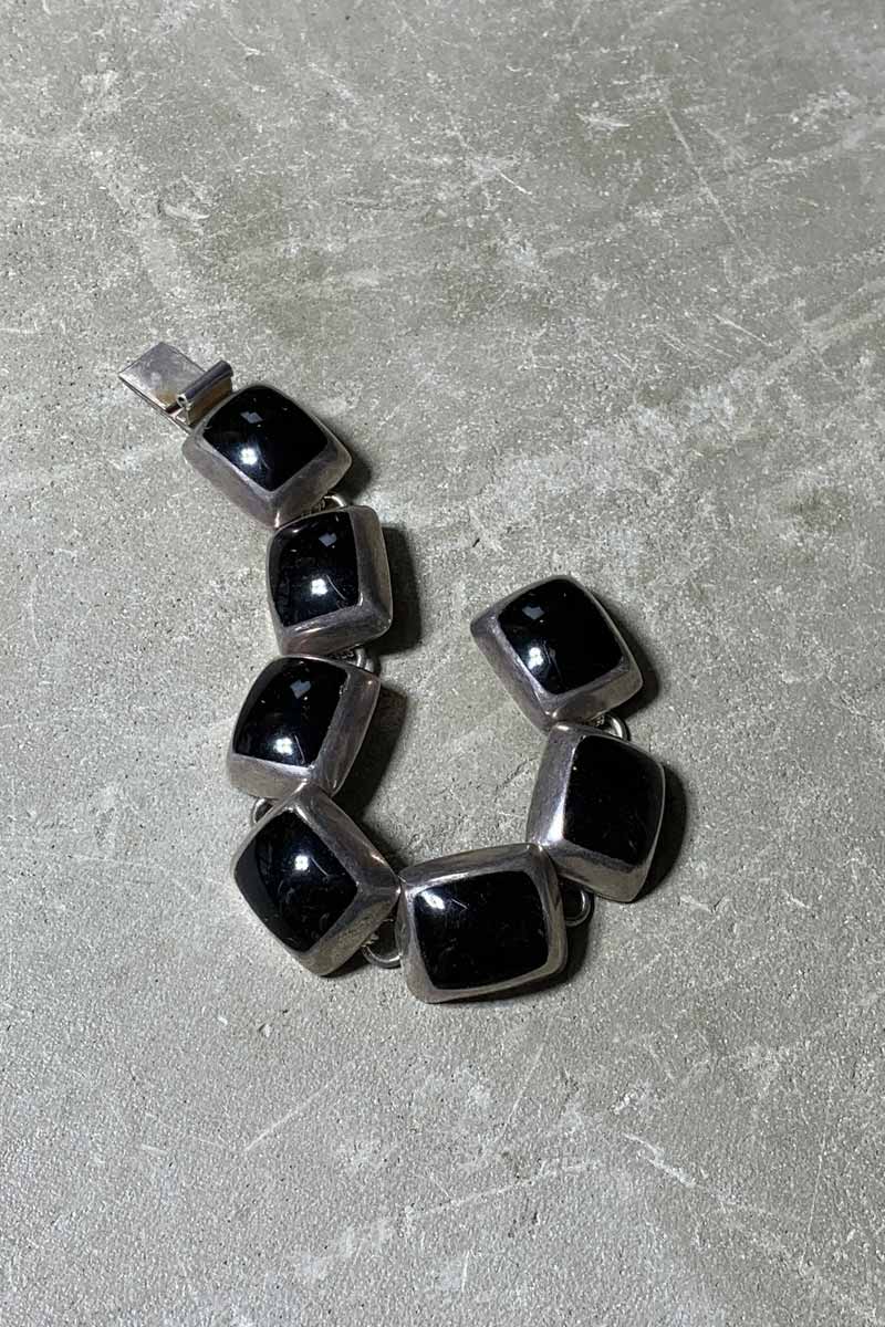 MADE IN MEXICO 925 SILVER BRACELET W/ONYX [사이즈: ONE SIZE USED]