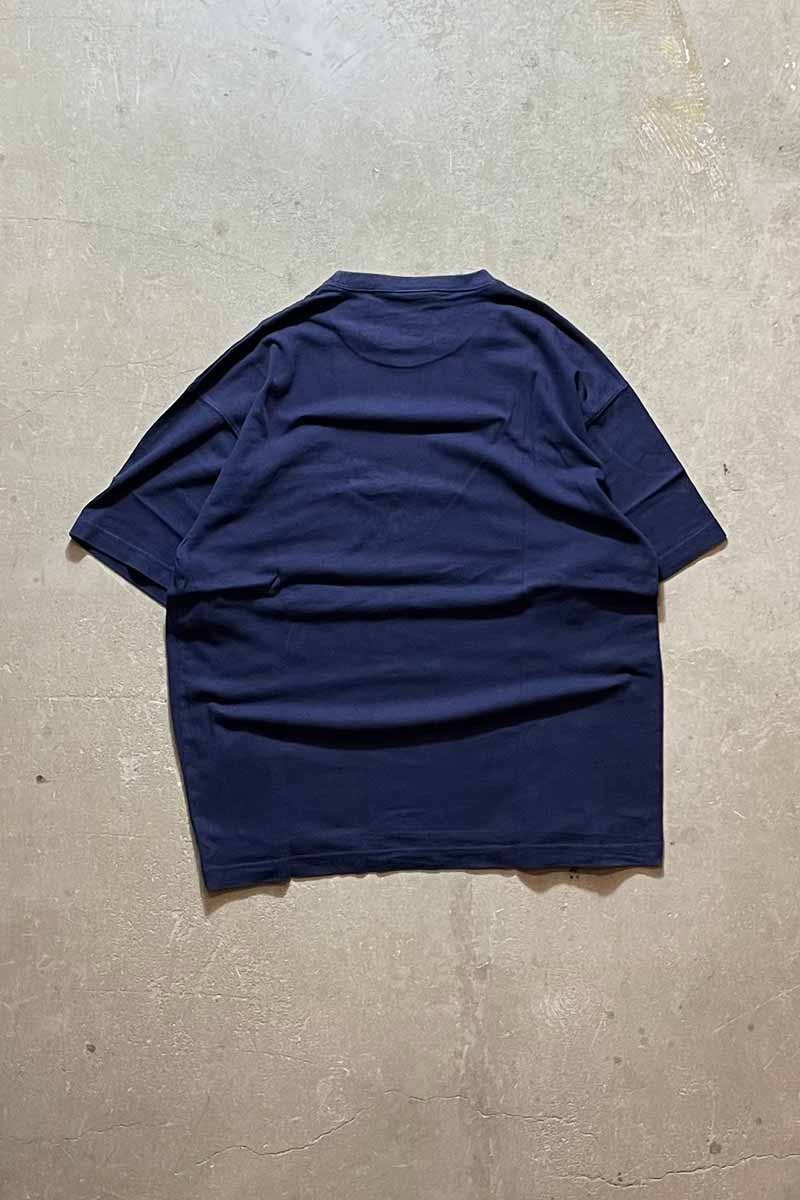 90'S S/S YOU FIX IT EMBROIDERY POCKET T-SHIRT / NAVY [SIZE: XL USED]