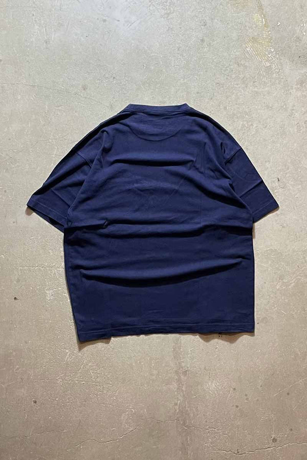 90'S S/S YOU FIX IT EMBROIDERY POCKET T-SHIRT / NAVY [SIZE: XL USED]