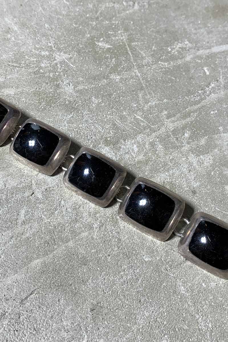 MADE IN MEXICO 925 SILVER BRACELET W/ONYX [사이즈: ONE SIZE USED]
