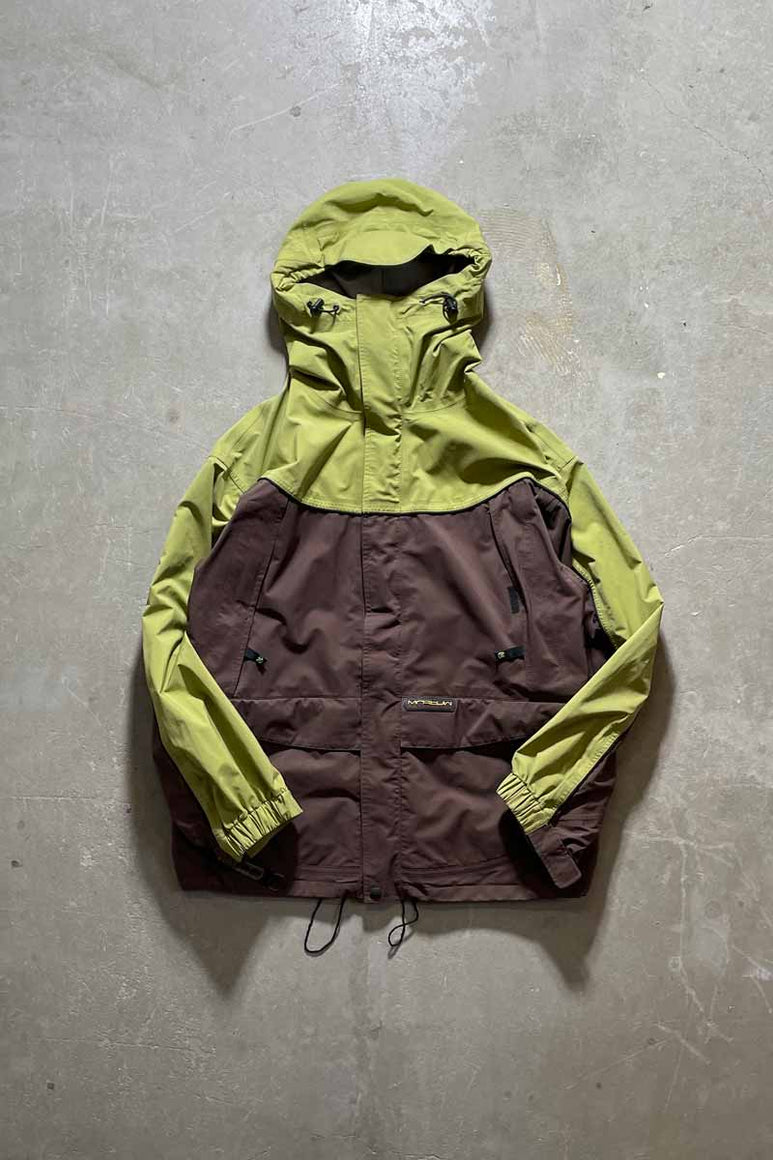 90-00'S ZIP UP TWO TORN GORE-TEX MOUNTAIN PARKA / GREEN [SIZE: L USED]