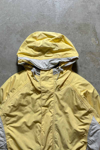 Y2K EARLY 00'S OUTER LAYER 3 ZIP UP NYLON HOODIE JACKET W/ QUILTING LINER / YELLOW [SIZE: XL USED]