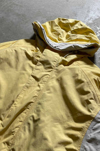 Y2K EARLY 00'S OUTER LAYER 3 ZIP UP NYLON HOODIE JACKET W/ QUILTING LINER / YELLOW [SIZE: XL USED]