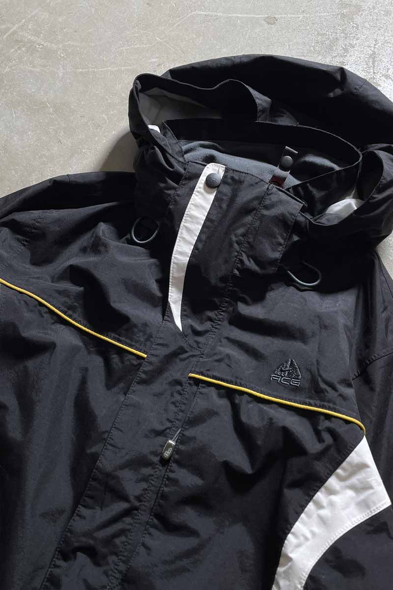 Y2K EARLY 00'S OUTER LAYER 3 ZIP UP NYLON HOODIE JACKET / BLACK [SIZE: M USED]