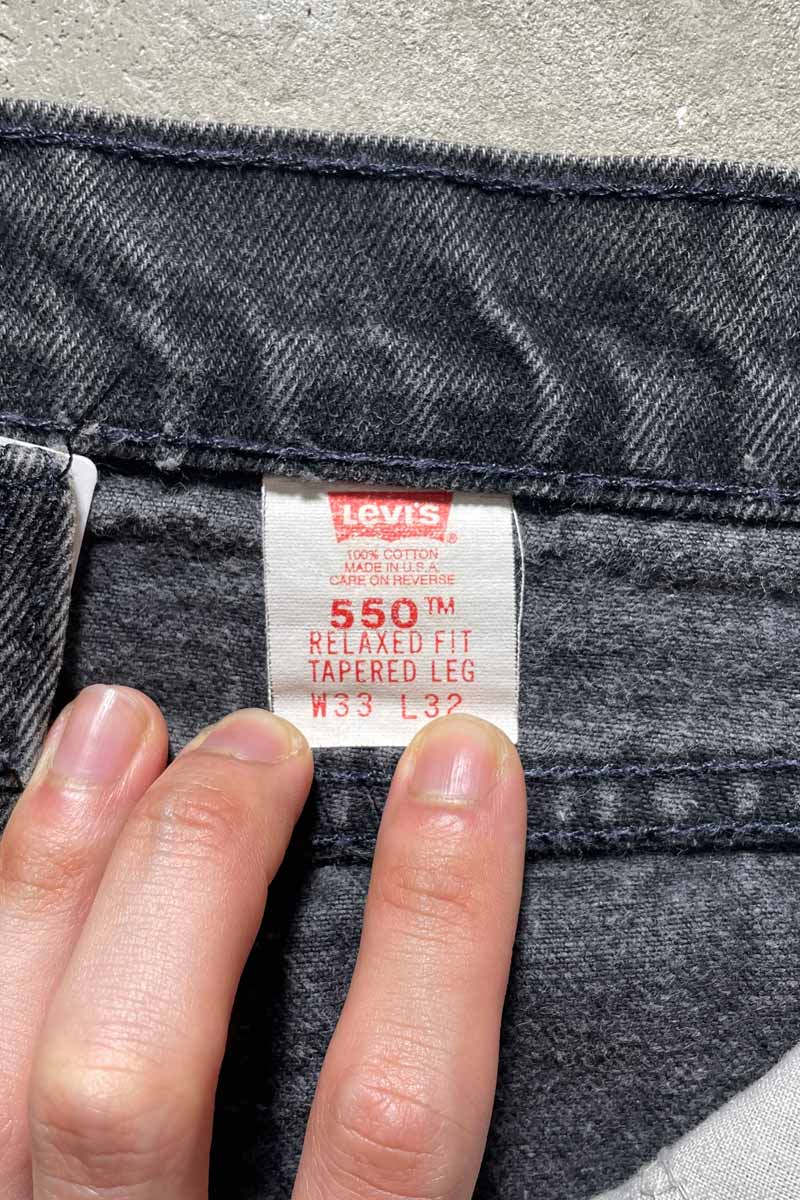 MADE IN USA 95'S 560 DENIM PANTS / SULFUR BLACK [SIZE: W29 x L30 USED]