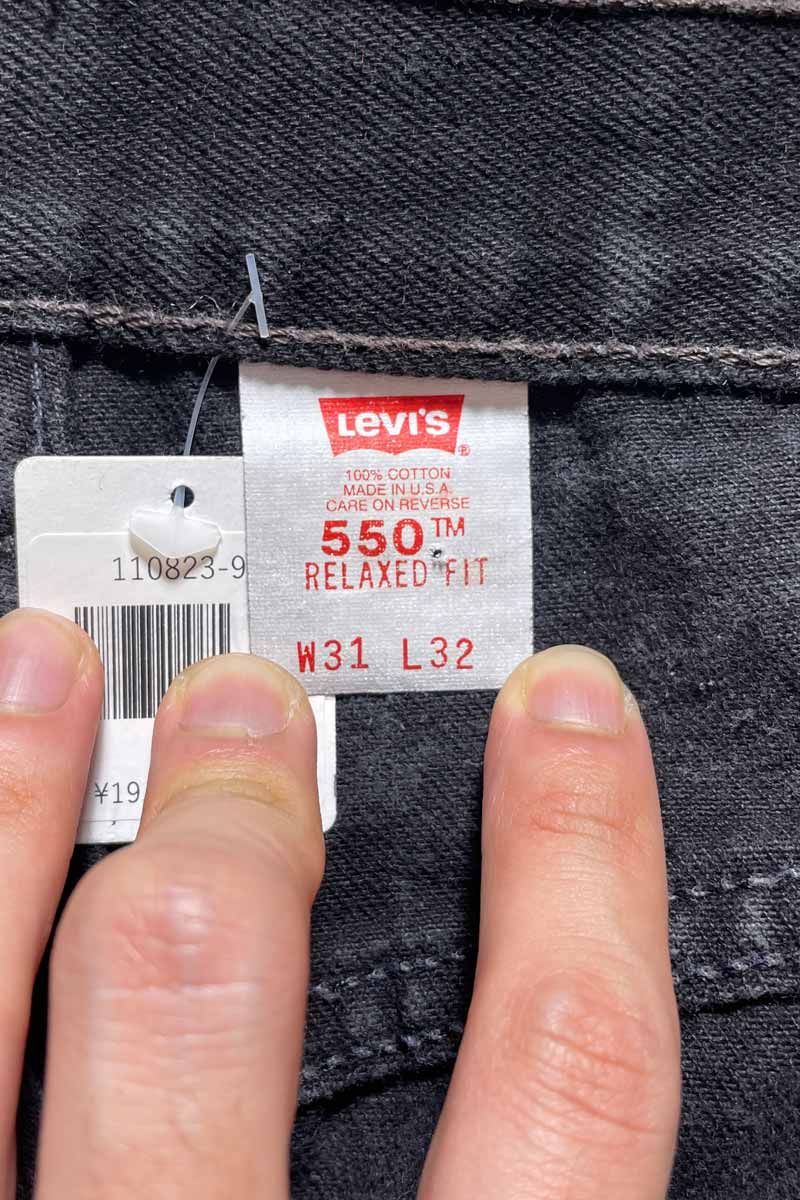 MADE IN USA 99'S 550 DENIM PANTS / SULFUR BLACK [SIZE: W31 x L32 USED]