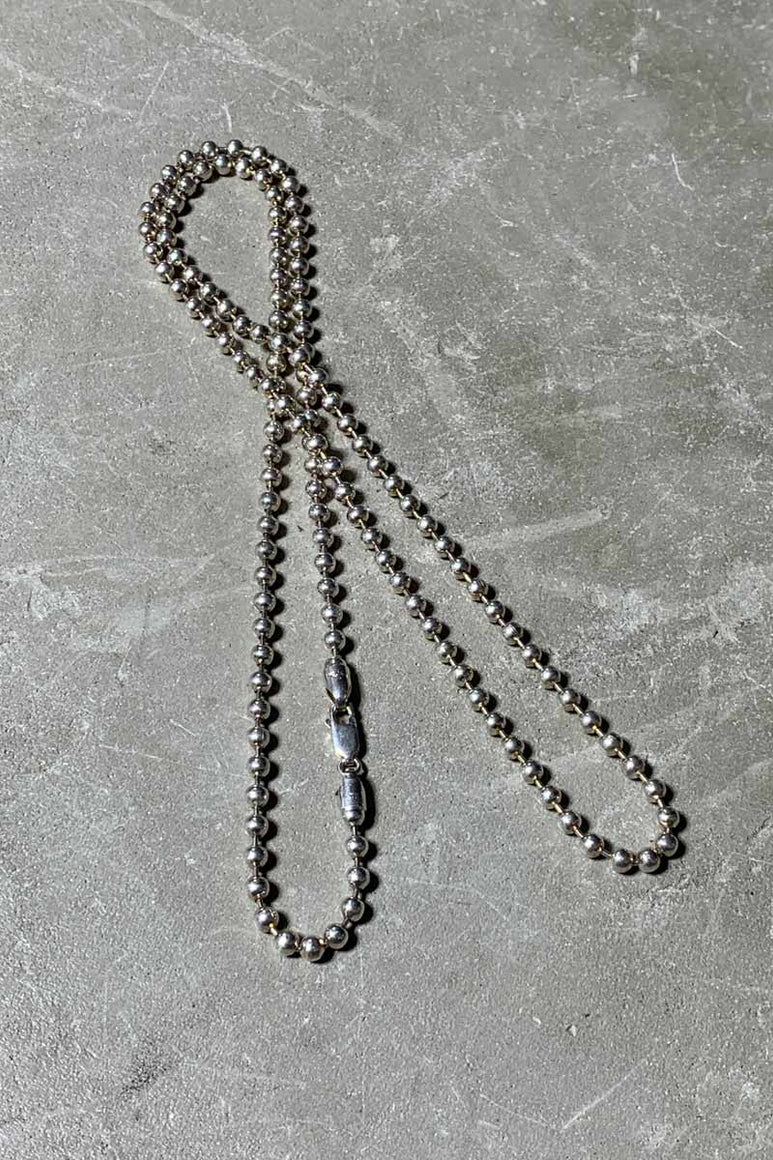 MADE IN ITALY 925 SILVER BALL CHAIN NECKLACE [SIZE: ONE SIZE USED]