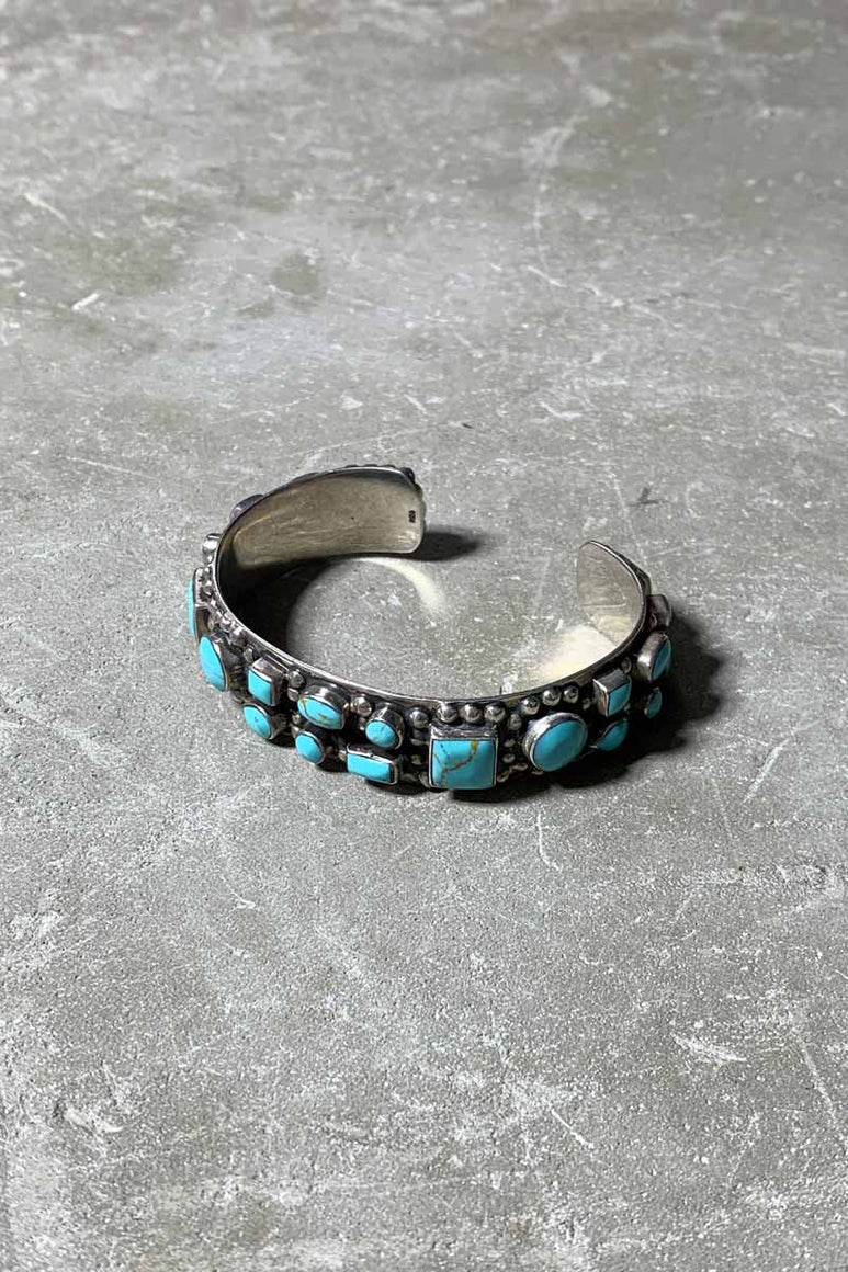925 SILVER BANGLE W/TURQUOISE [SIZE: ONE SIZE USED]