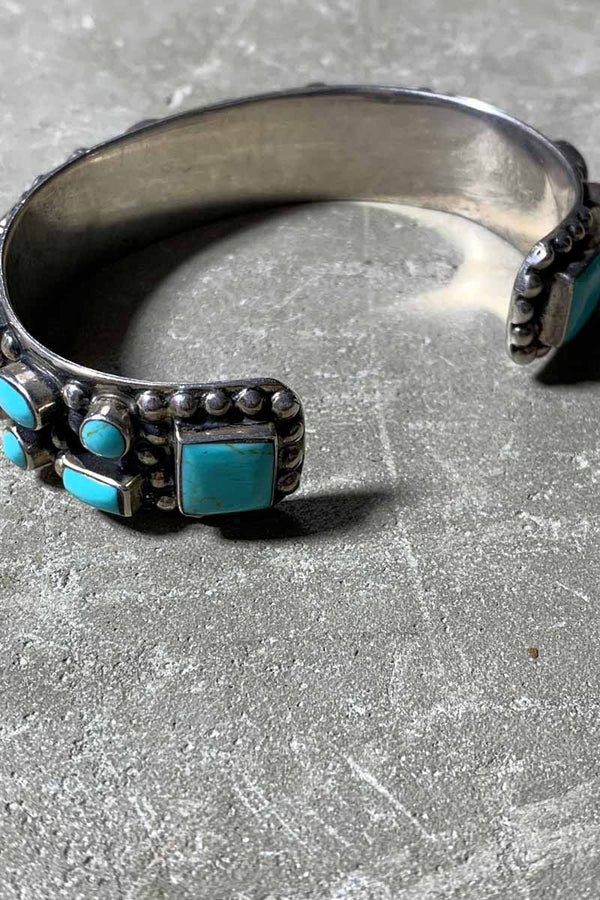 925 SILVER BANGLE W/TURQUOISE [SIZE: ONE SIZE USED]