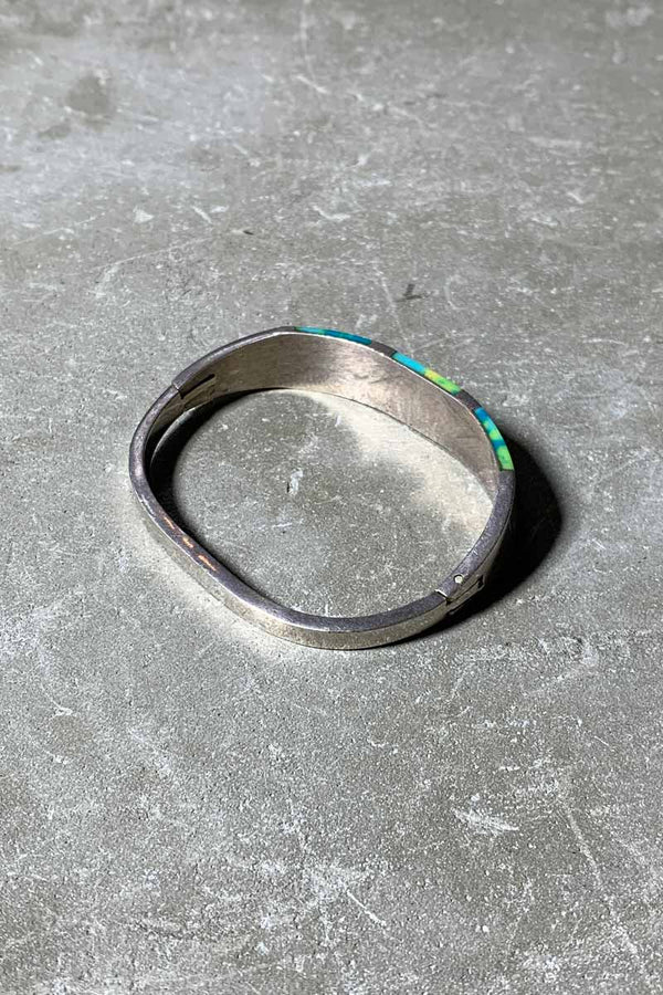 MADE IN MEXICO 925 SILVER BANGLE W/STONE [SIZE: ONE SIZE USED]