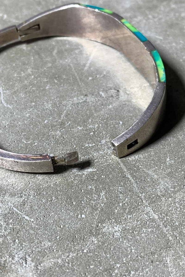 MADE IN MEXICO 925 SILVER BANGLE W/STONE [SIZE: ONE SIZE USED]