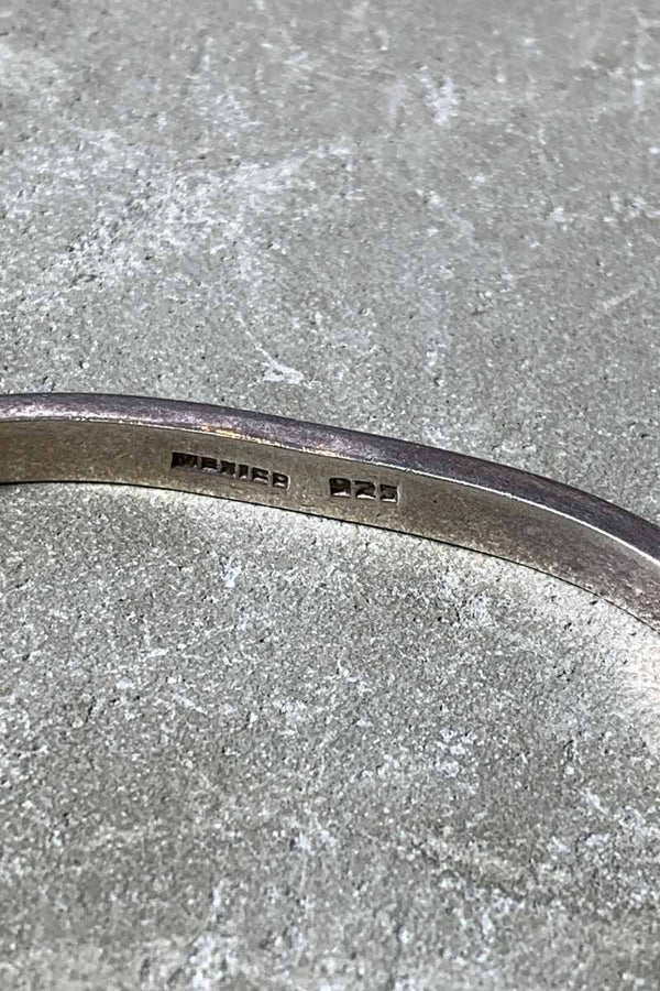 MADE IN MEXICO 925 SILVER BANGLE W/STONE [SIZE: ONE SIZE USED]
