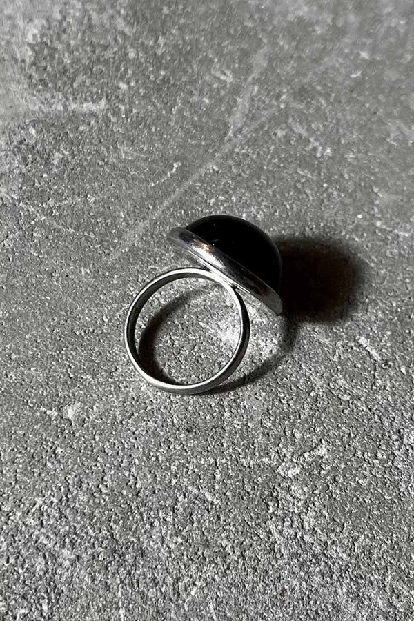925 SILVER RING W/GLASS STONE [SIZE: US 10.5 USED]