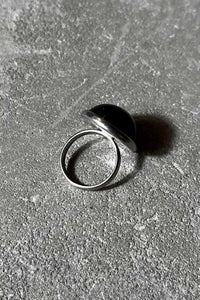 925 SILVER RING W/GLASS STONE [SIZE: 22号相当 USED]