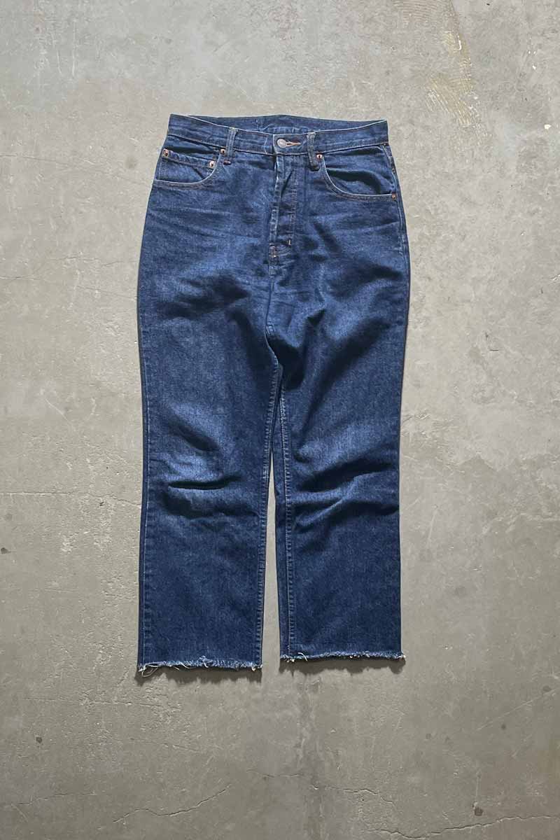 MADE IN USA 96'S 501 CUT OFF DENIM PANTS / INDIGO [SIZE: W30 x L32 USED]
