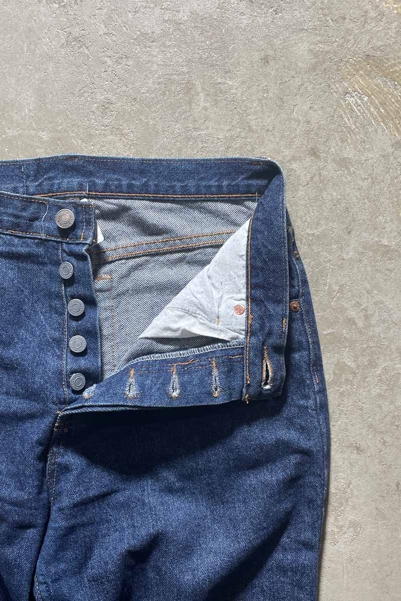 MADE IN USA 96'S 501 CUT OFF DENIM PANTS / INDIGO [SIZE: W30 x L32 USED]