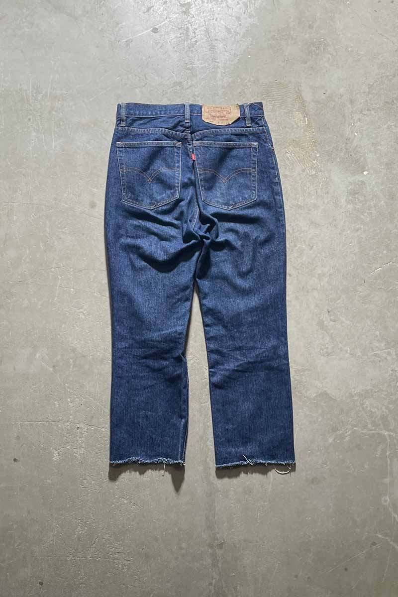 MADE IN USA 96'S 501 CUT OFF DENIM PANTS / INDIGO [SIZE: W30 x L32 USED]