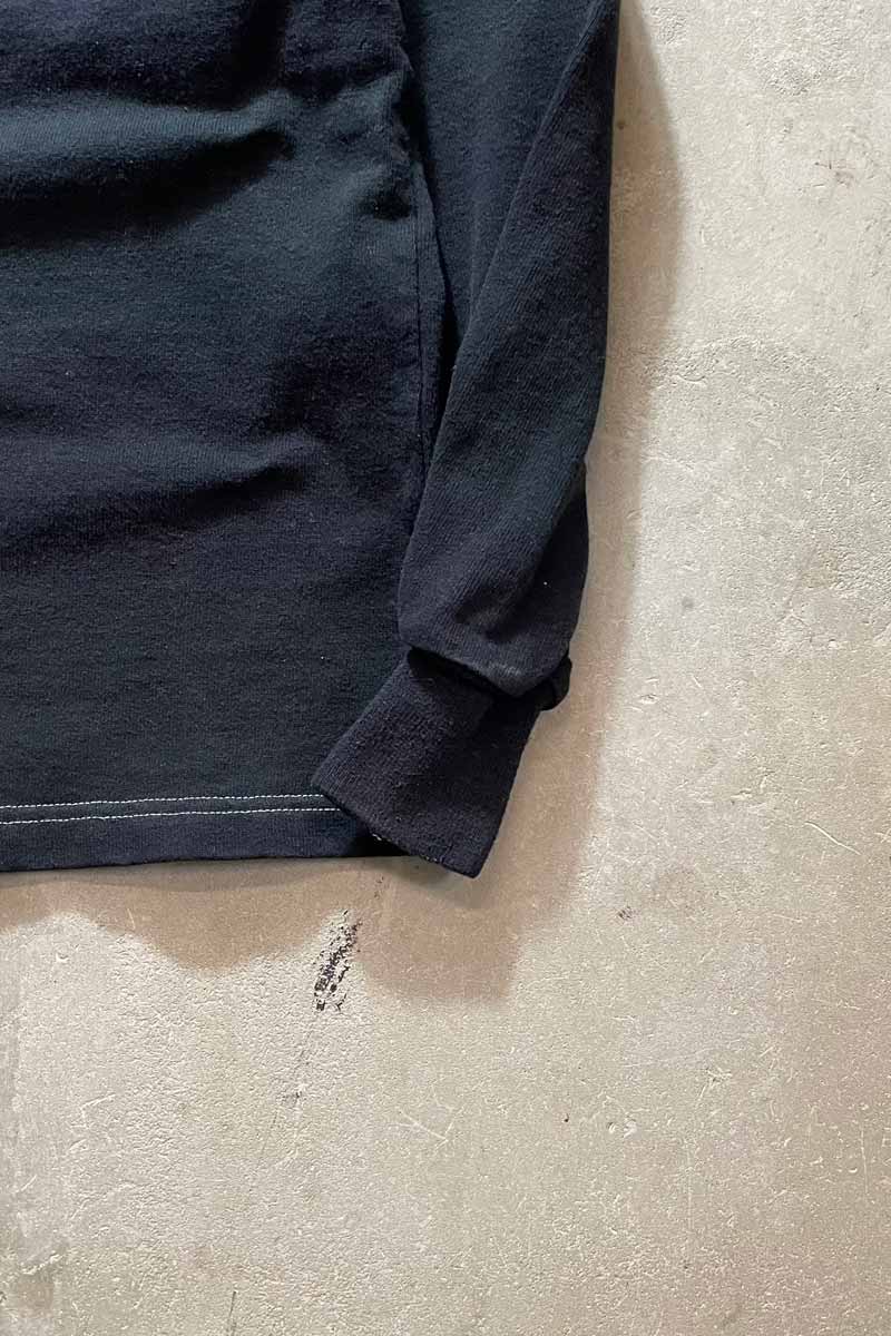 MADE IN CANADA GARMENT DYED L/S BORDER RUGBY SHIRT / BLACK [SIZE: S USED]