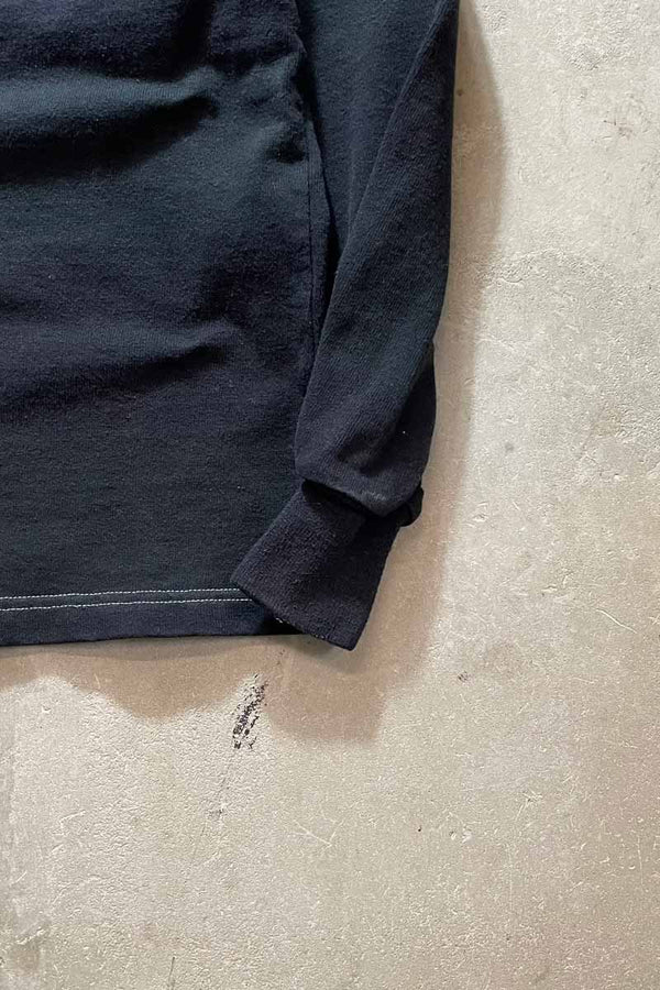 MADE IN CANADA GARMENT DYED L/S BORDER RUGBY SHIRT / BLACK [SIZE: S USED]