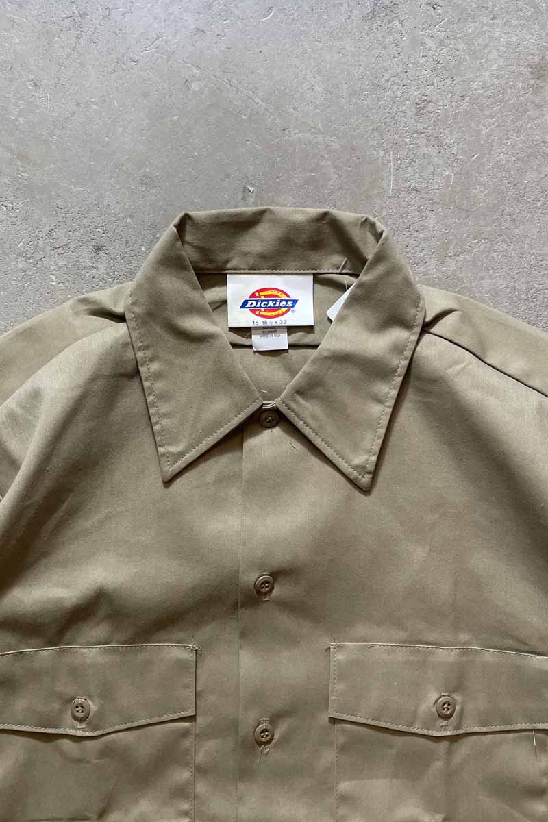 MADE IN USA 80'S L/S WORK SHIRT / BEIGE [SIZE: XL USED]
