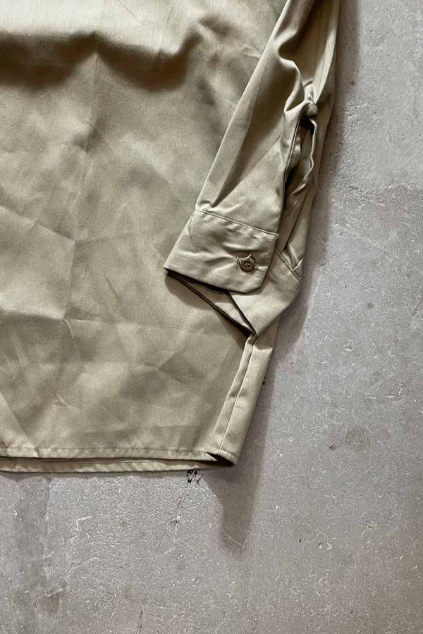 MADE IN USA 80'S L/S WORK SHIRT / BEIGE [SIZE: XL USED]